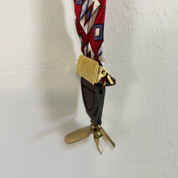 Vintage Men’s PELICAN USA Silk Suspenders Braces Red Multi Geometric Print OS - Picture 4 of 8